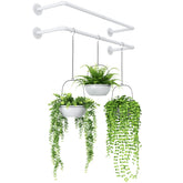 Bamworld front view of metal hanging planter showing sleek profile and modern look