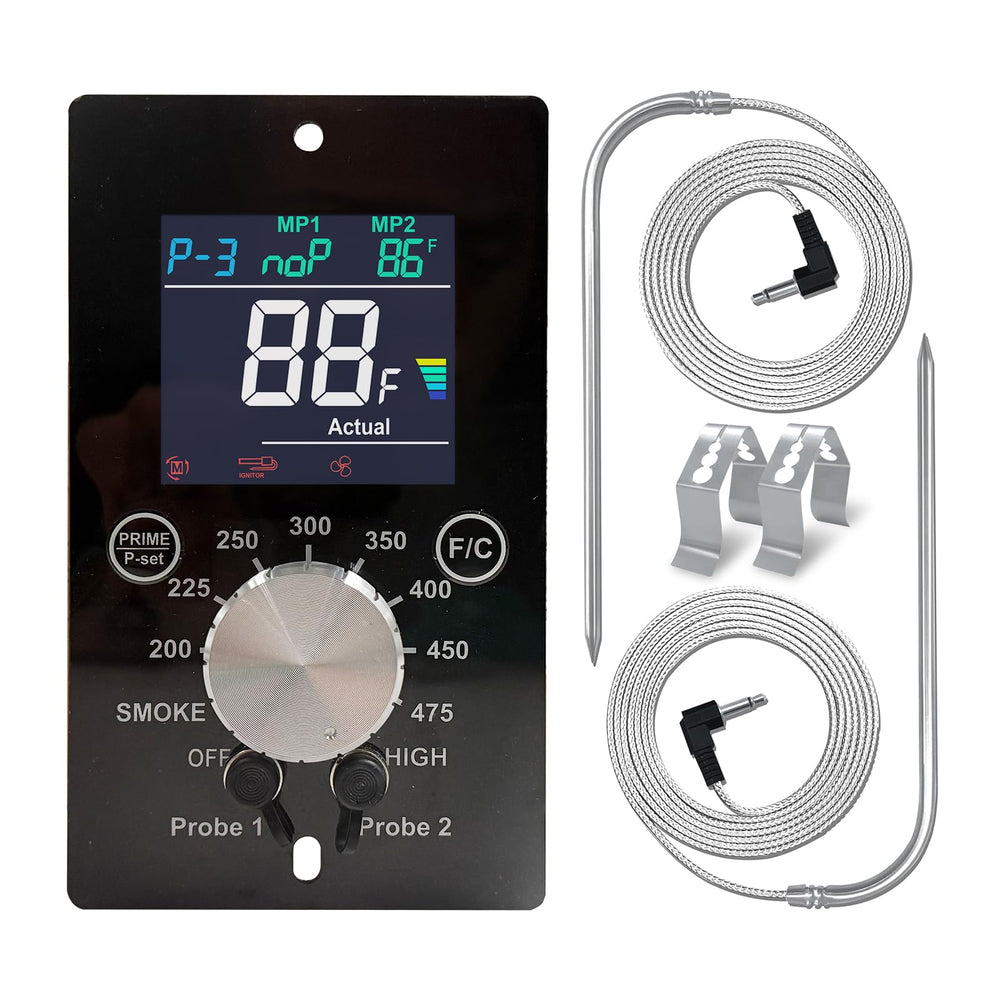 Banbitebq front panel showing controls and easy-read display for precise grilling
