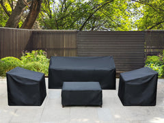Baner Garden chair cover with buckle straps highlighting secure fit benefit