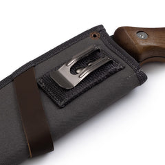 Barebones Timber Saw walnut handle close-up showing ergonomic grip that reduces hand fatigue