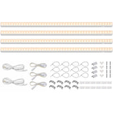 Barrina front packaging showing 2ft T5 4-pack and included accessories benefits organized setup