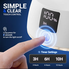 Barrina OG03C LCD display closeup showing battery level and timer for easy monitoring