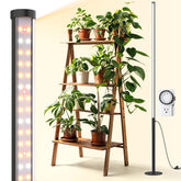Barrina front view of vertical grow light showing slim column and coverage benefit