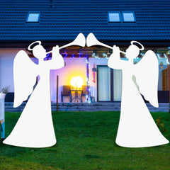 Barydat angel stakes installed in lawn demonstrating stable outdoor placement and visibility
