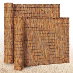 Barydat front view of two reed fence rolls showing compact packaging and ease