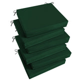 Basic Beyond front view of six forest green cushions showing coordinated set benefit