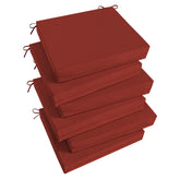 Basic Beyond front view brick red cushion showing color and fit benefits