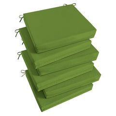 basic beyond front view showing six grass green cushions for comfortable outdoor seating