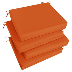 Basic Beyond front view orange cushions showing neat square corners and bright color for instant patio refresh