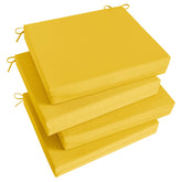 Basic Beyond front view of four yellow cushions showing neat edges and bright color benefit
