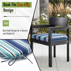 Basic Beyond cushion on patio dining chair demonstrating comfortable seating benefit