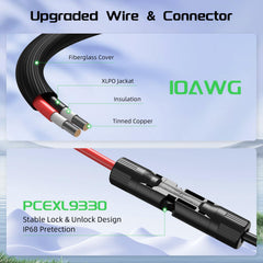 Bateria Power cable beside ruler showing 10ft length for accurate planning