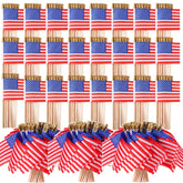 Batiyeer front pack of 500 small American flags showing full bulk set and packaging benefit