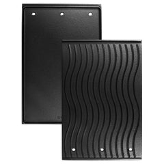 BBQ Future front view of cast iron griddle insert showing fit and stability