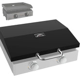 BBQ Future front view of hinged lid showing durable fit and heat control