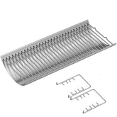 BBQ-PLUS front view of 27-inch stainless ash pan showing fit and durability