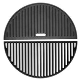 BBQ-PLUS front view of half moon grate showing durable cast iron and fit