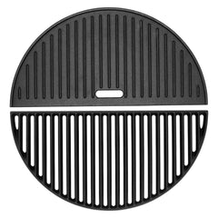 BBQ-PLUS front view of half moon grate showing durable cast iron and fit