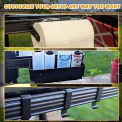 BBQ-PLUS three utility hooks with spatula and tongs for tidy tool storage