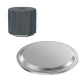 BBQ-PLUS stainless steel lid front view protecting fire pit