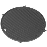 bbq777 cast iron griddle front view shows flat cooking surface and stable fit