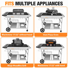 BBQMall top surface with pizza oven demonstrating stable workspace and heavy load support