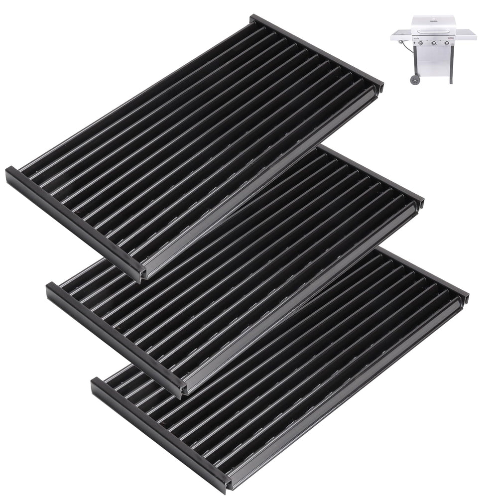 BBQration front view of three replacement grates showing fit and finish benefits