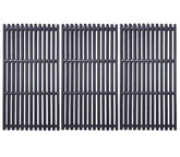 BBQration front view of three cast iron grates showing fit and coverage