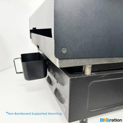 BBQration lid open demonstrating front access and hands-free operation advantage
