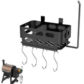 BBQtopia front view mounted on pellet grill hopper showing organized tools benefit