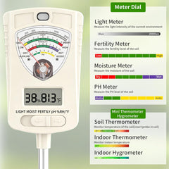 BDZMLITE tester in use in a potted plant delivering instant moisture data