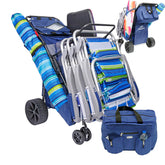 BeachMall front view of wide-wheel wagon shows roomy cargo and cooler benefit