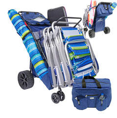BeachMall front view of wide-wheel wagon shows roomy cargo and cooler benefit