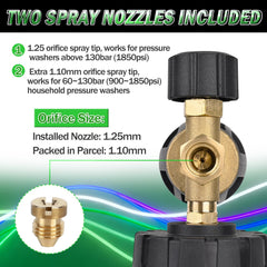 BEAR FORCE both 1.25mm and 1.10mm brass nozzles for PSI-specific foam control