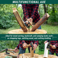 BeaverCraft AX6 ashwood handle close-up offering comfortable ergonomic grip