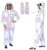 Bee Stars front view of suit with veil and gloves showing full protection and comfort