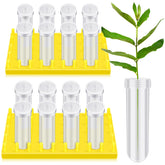 Beeveer front view of rack and sixteen floral tubes showing organized display benefit