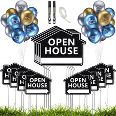 Beeveer front view of stacked open house signs showing clear directional text and durability