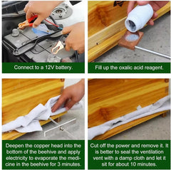 BEEXTM wooden handle detail for comfortable, steady grip during hive treatments