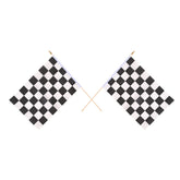 Beistle front view of checkered flag pack showing bold finish-line design and easy waving