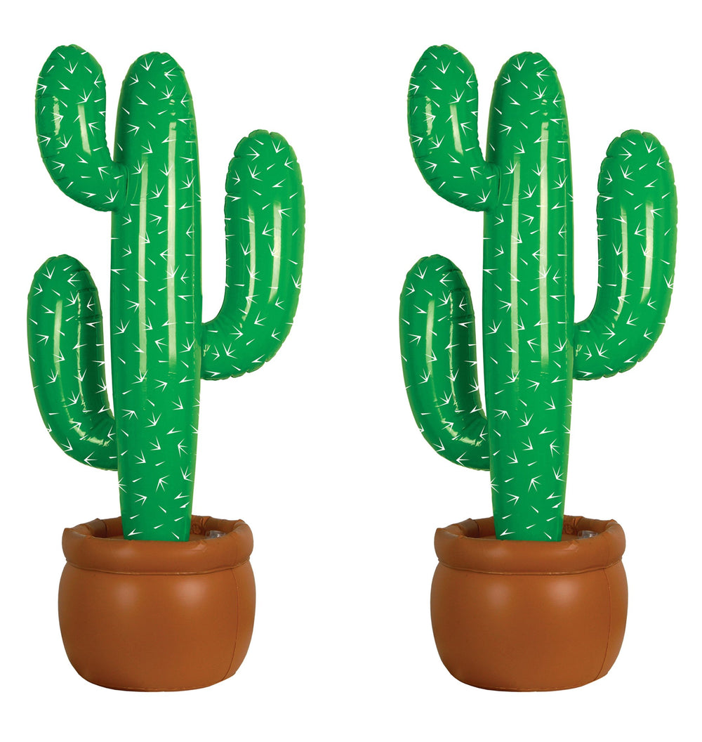 Beistle inflatable cactus front view showing vibrant green color and party-ready look