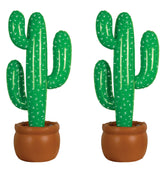 Beistle inflatable cactus front view showing vibrant green color and party-ready look