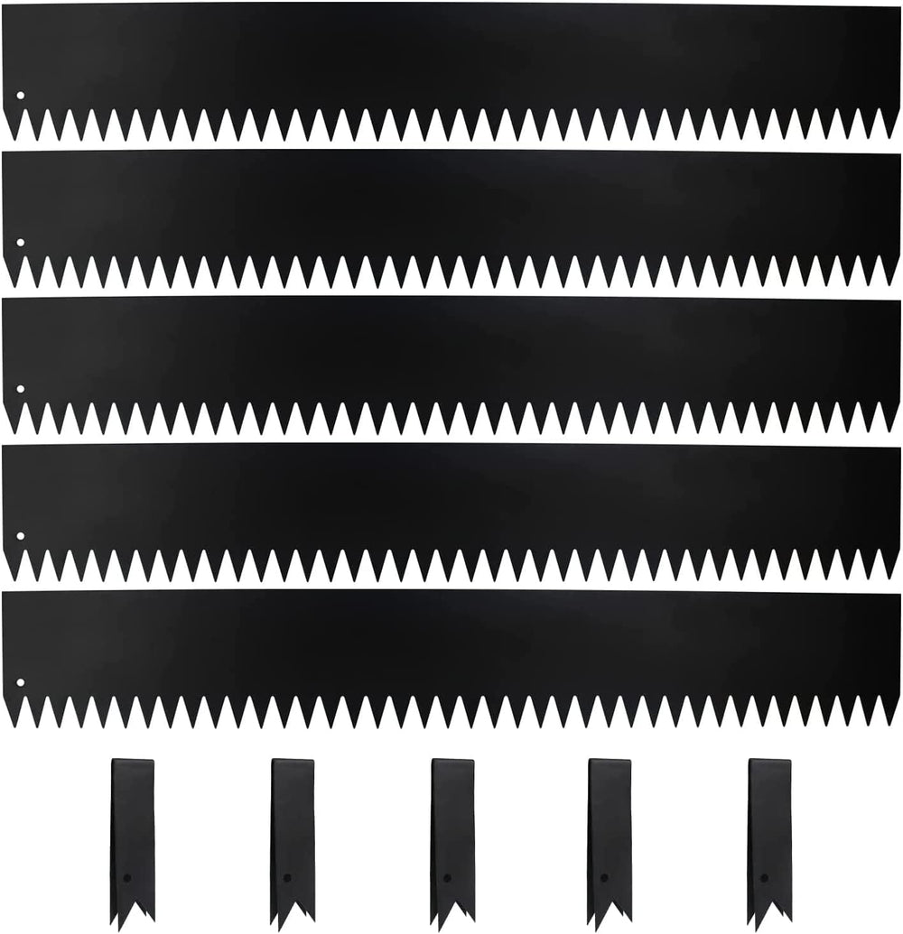 Belinova front view of five 40 inch steel strips showing pack length and finish benefits