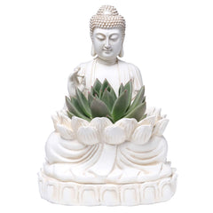 BELLA HAUS DESIGN frontal Buddha planter showing serene lotus style and decorative appeal