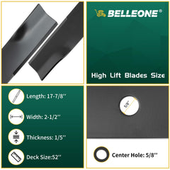 Belleone blade edge closeup highlighting sharp cutting edge and cleaner lawn finish
