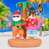 Bencailor front view inflatable showing full Santa and reindeer, draws attention to yard decor