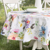 Benson Mills Harper front view showing full round tablecloth protecting table