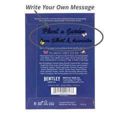 Bentley Seed Co. packet held in hand demonstrating compact, giftable size