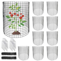Benwanfee front view of full 10-pack plant cage set showing contents and ease of use