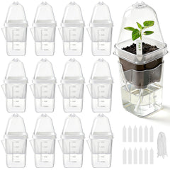 Benwanfee front view of full propagation pot kit showing clear cup and dome for easy monitoring